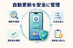 iPhoneの本体システムファイルアプリの自動更新を安全に管理する図解