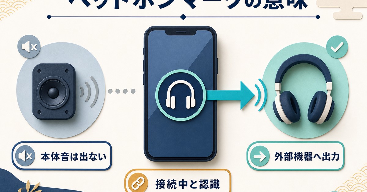 ヘッドホンマークが示す音声出力先の意味