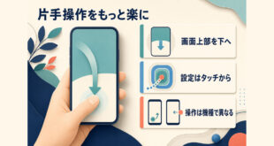 iPhoneの簡易アクセスで画面上部を親指の近くへ移し、片手操作を楽にする記事の要点