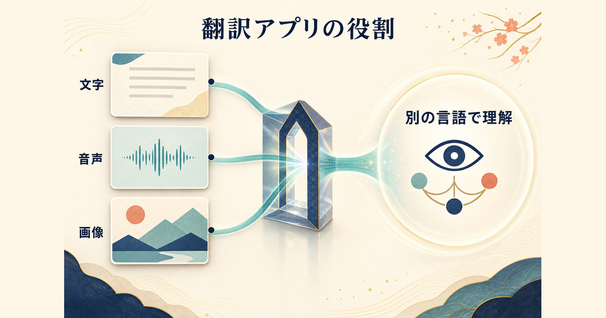 文字・音声・画像を別の言語で理解する翻訳アプリの役割