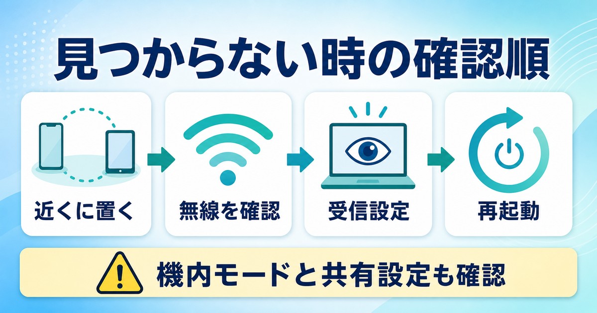 近さ無線受信設定再起動の順に確認するトラブル対処図解