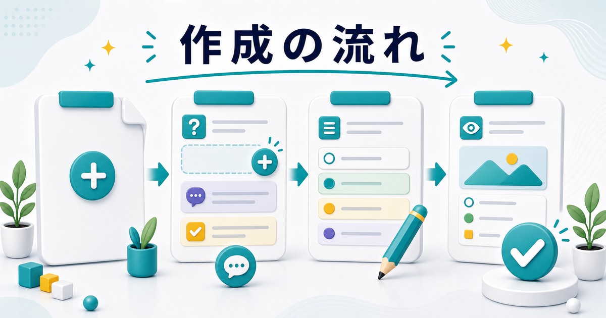 アンケートフォームを新規作成する流れの図解