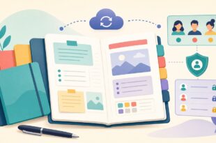 OneNoteでノートを整理し同期共有する方法の図解
