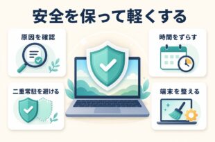 セキュリティ保護を維持しながらパソコンの動作負荷を見直す方法の図解