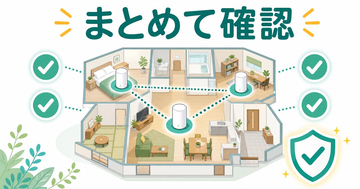 メッシュルーター選びと設置の最終確認をまとめた図解