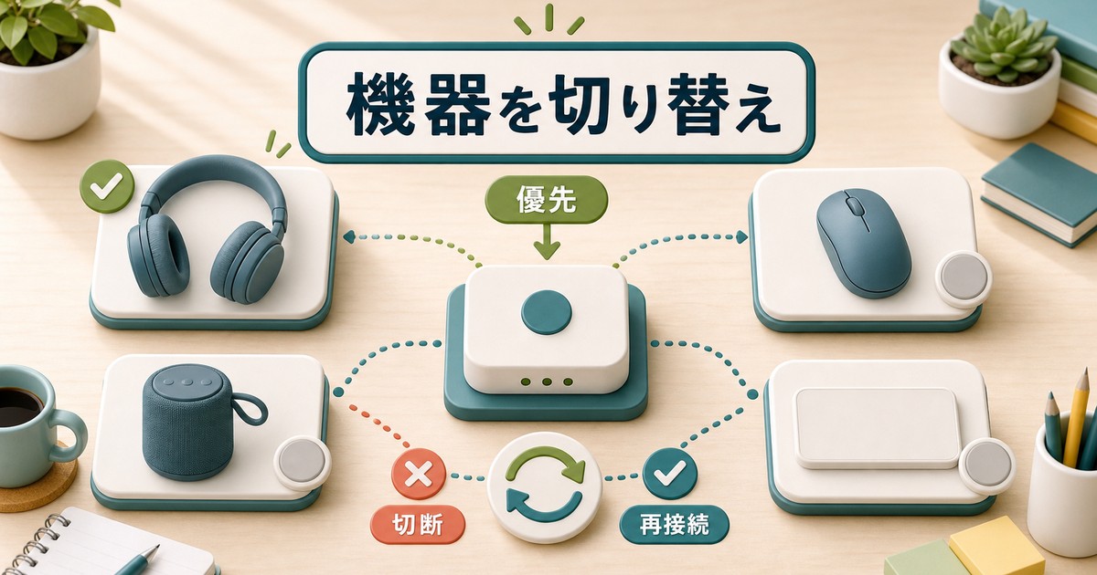 複数のBluetooth機器を切り替えて使う図解
