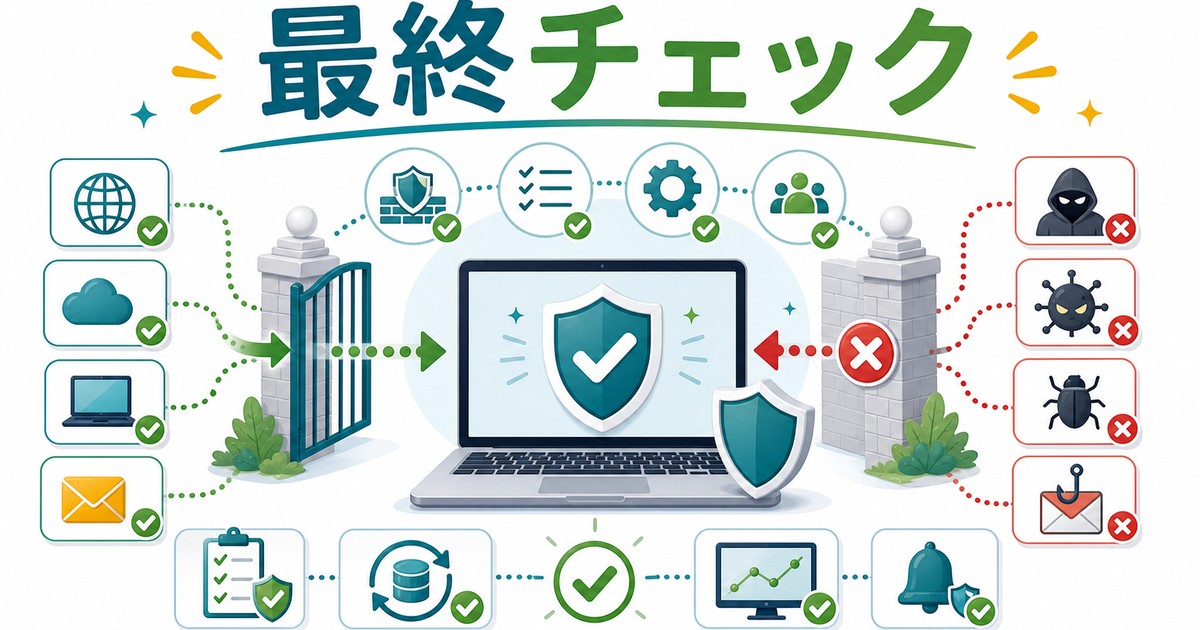 ファイアウォール設定を安全に見直す最終チェックの図解
