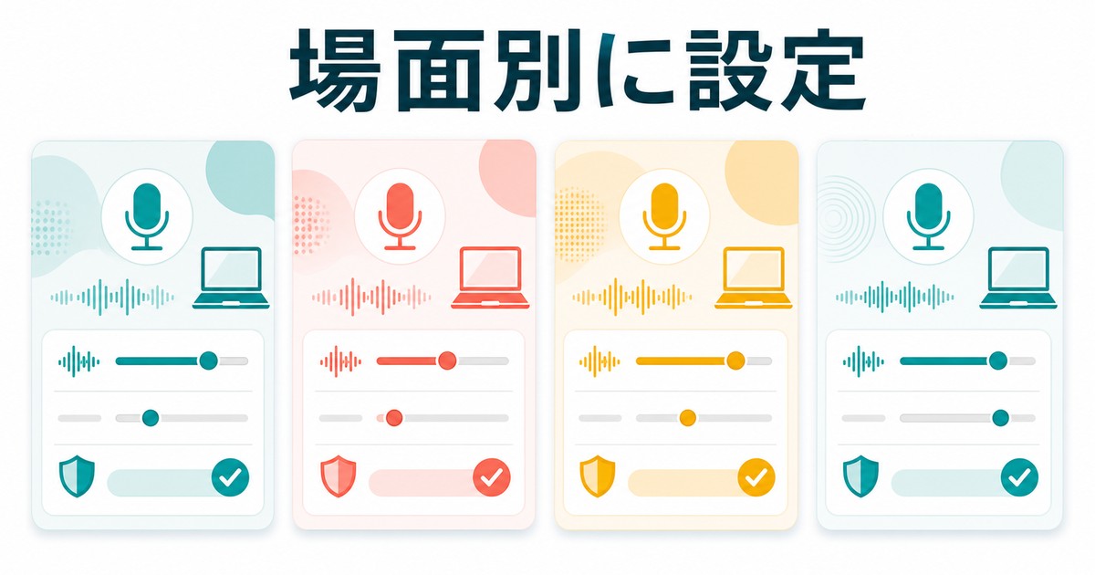 利用環境ごとにマイク設定を選ぶ図解