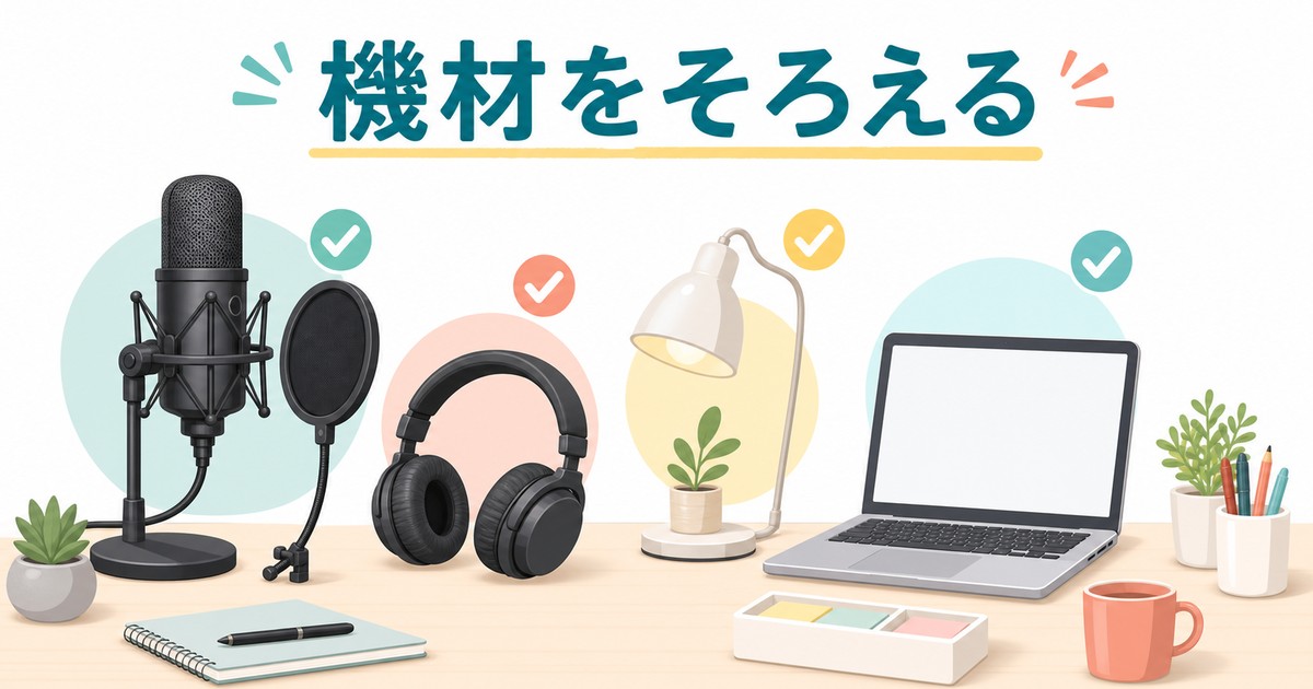 学習や配信向けのマイク周辺機材を整理する図解
