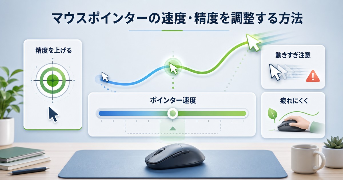 マウスポインターの速度と精度を調整する図解