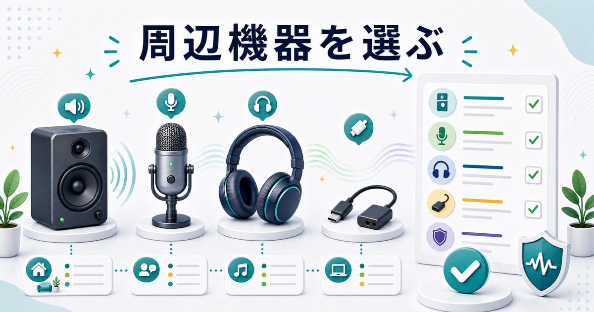 サウンド周辺機器を選ぶ時のポイントを示す図解