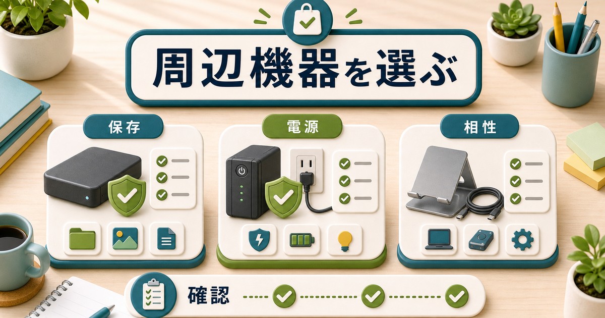 更新前後の作業に役立つ周辺機器を選ぶ図解