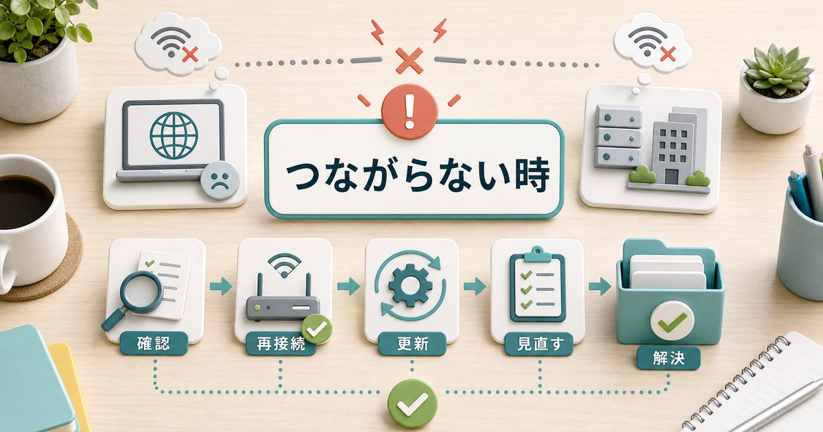 VPNがつながらない時の確認手順の図解