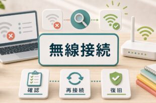Windowsで無線接続が見つからない時の確認と復旧の図解