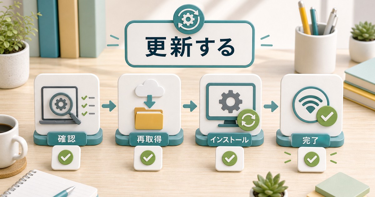 無線接続用ソフトを更新して確認する図解