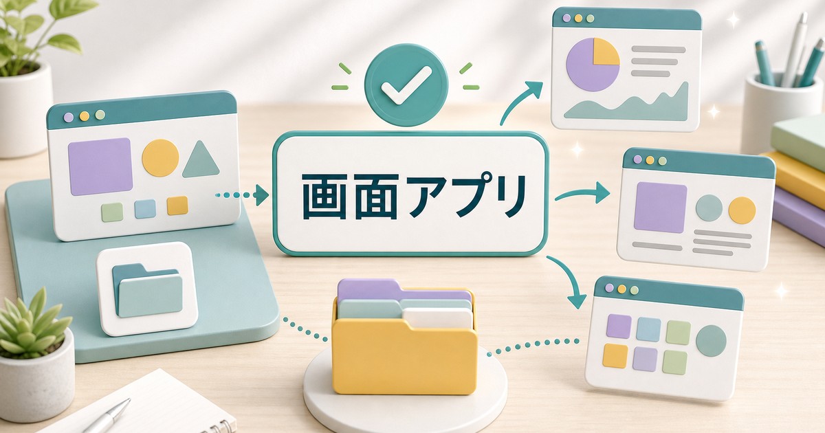 別環境の画面アプリを開く流れの図解