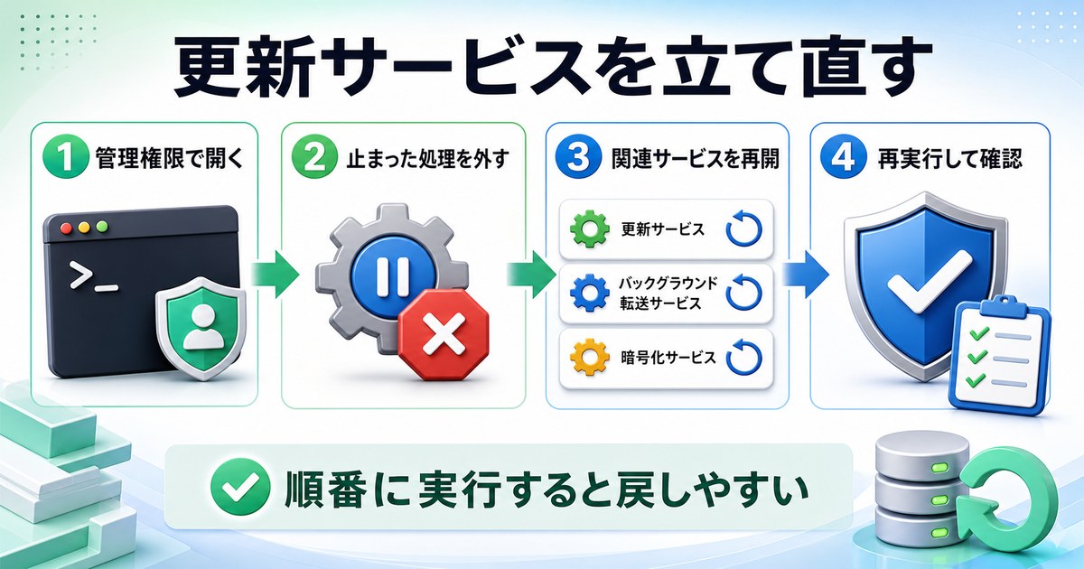 Windows Update関連サービスを立て直す手順の情報画像