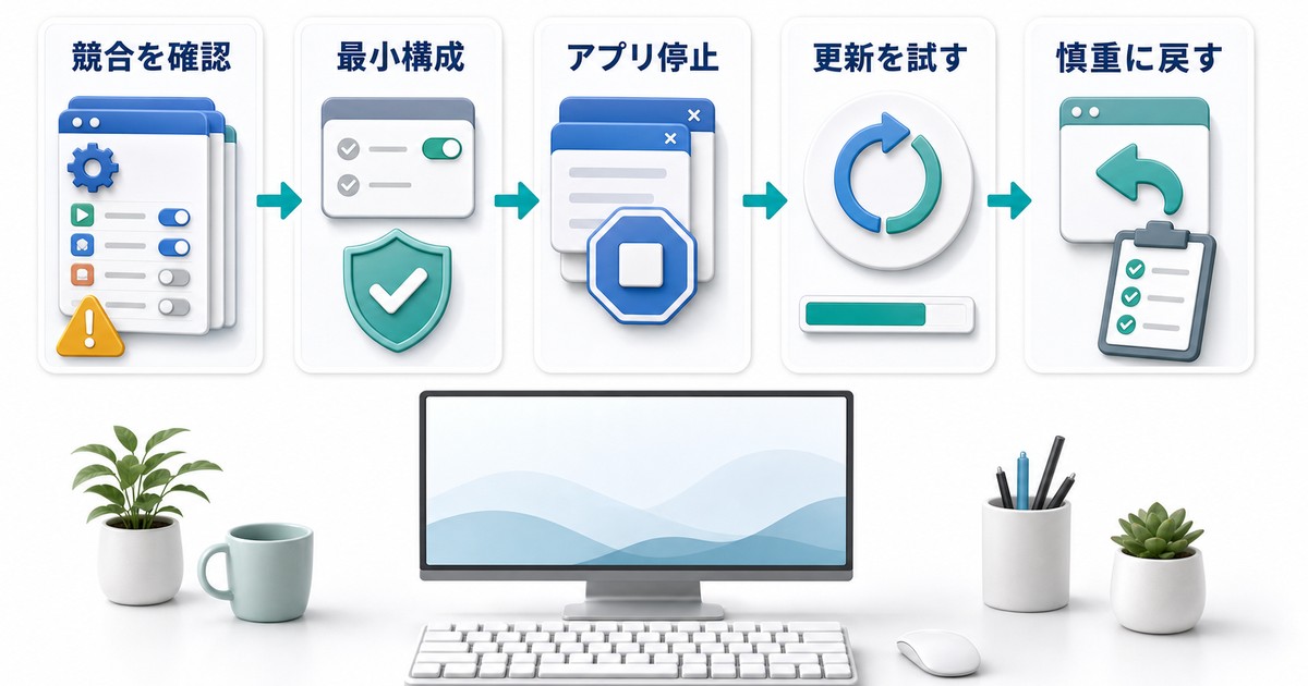 クリーンブートでアプリの競合を切り分ける流れの情報画像