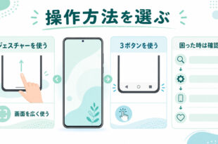 Androidのナビゲーションバー設定、ジェスチャー、3ボタン切り替えを整理したアイキャッチ画像