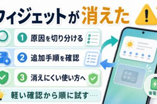 Androidのウィジェットが消えた時に原因切り分け、追加手順、消えにくい使い方を整理した画像