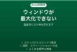 Excelのウィンドウが最大化できない時の対処法