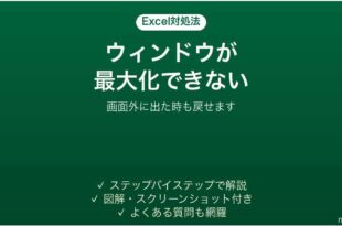 Excelのウィンドウが最大化できない時の対処法