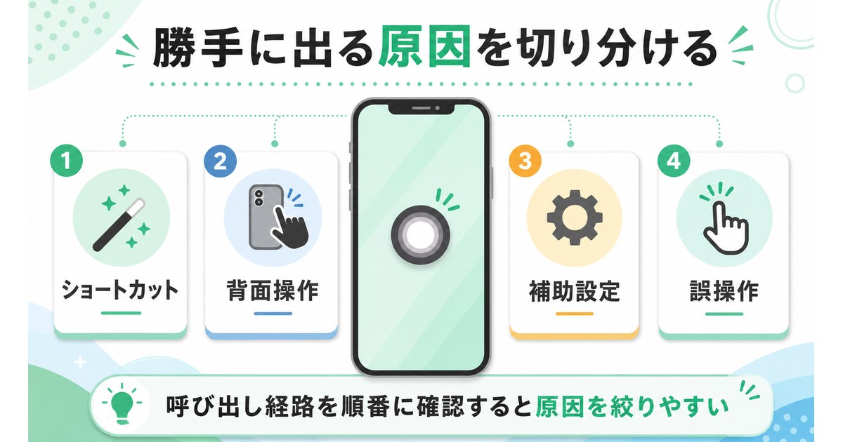 AssistiveTouchが勝手に出る原因を切り分ける図解
