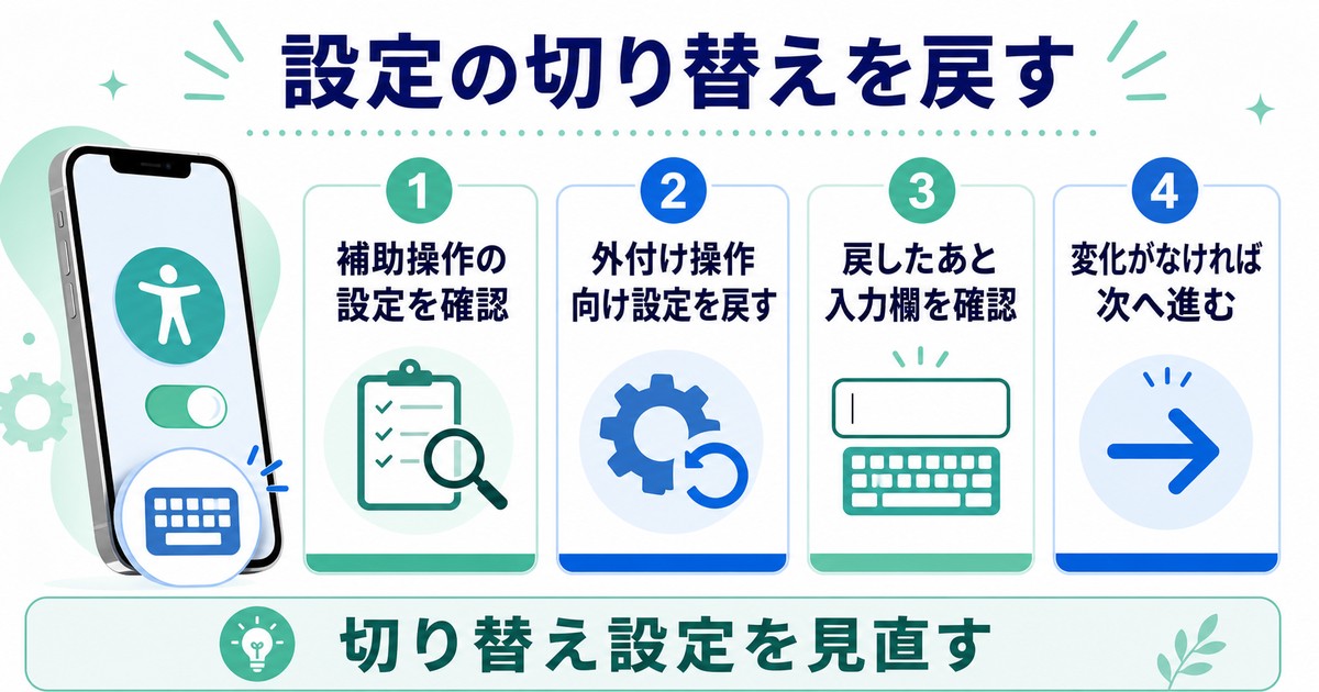 補助操作向けの設定切り替えを戻す図解