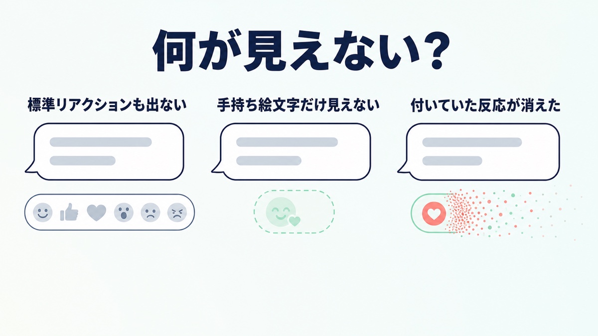 LINEリアクションが見えない3つの症状を分けた図解