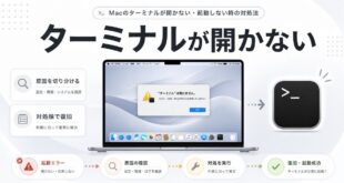 Macのターミナルが開かない時の原因と対処順をまとめたアイキャッチ画像