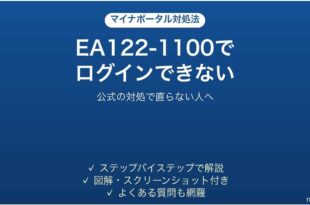 マイナポータルのエラーEA122-1100でログインできない時の対処法