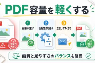 PDF容量を軽くする基本の考え方を整理したアイキャッチ画像