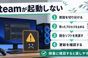 Steamが起動しない時に原因の切り分けと確認順を整理したアイキャッチ画像