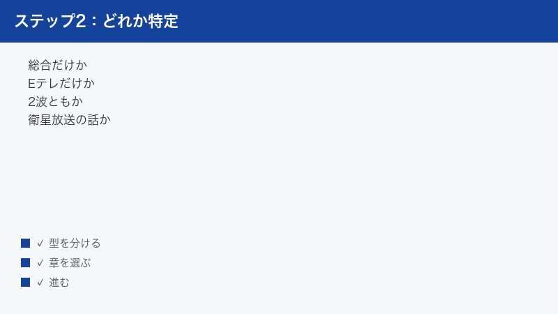 NHK総合だけかEテレだけかを見分ける手順