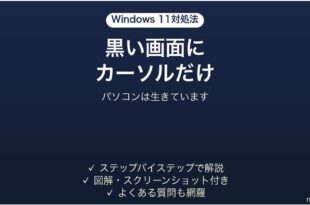 Windows11で黒い画面にマウスカーソルだけ表示される時の対処法