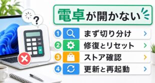 Windowsの電卓が開かない時に切り分けと修復の流れを整理したアイキャッチ画像