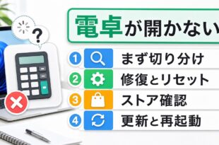 Windowsの電卓が開かない時に切り分けと修復の流れを整理したアイキャッチ画像