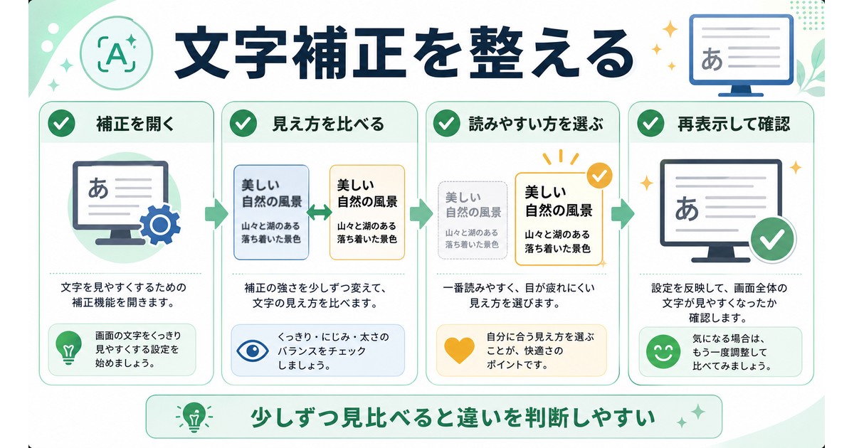 ClearTypeで文字の見え方を整える手順をまとめた図解