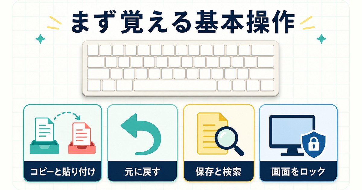 Windowsの基本ショートカットを操作目的ごとに整理した図