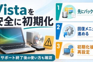 Windows Vistaを安全に初期化する前の準備と流れを整理したアイキャッチ画像