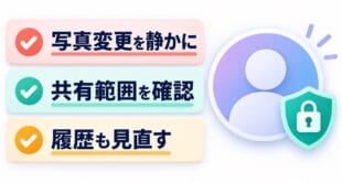 プロフィール写真を静かに変更するために共有範囲と履歴を確認するアイキャッチ画像