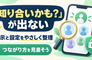 知り合いかもが出ないとき表示と設定を整理しつながり方を見直す図
