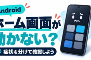 Androidのホーム画面が動かないときに症状と確認方法を整理する図